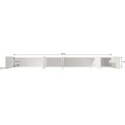 Meubella - TV-Meubel Pepinos - Mat zwart - 300 cm