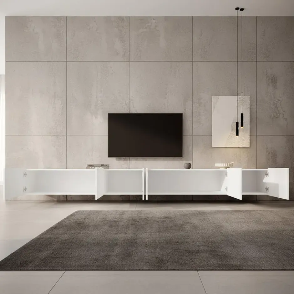 Meubella - TV-Meubel Pepinos - Wit - 300 cm