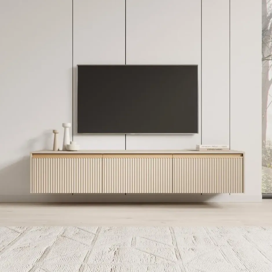 Meubella - TV-Meubel Remy - Beige - 182 cm