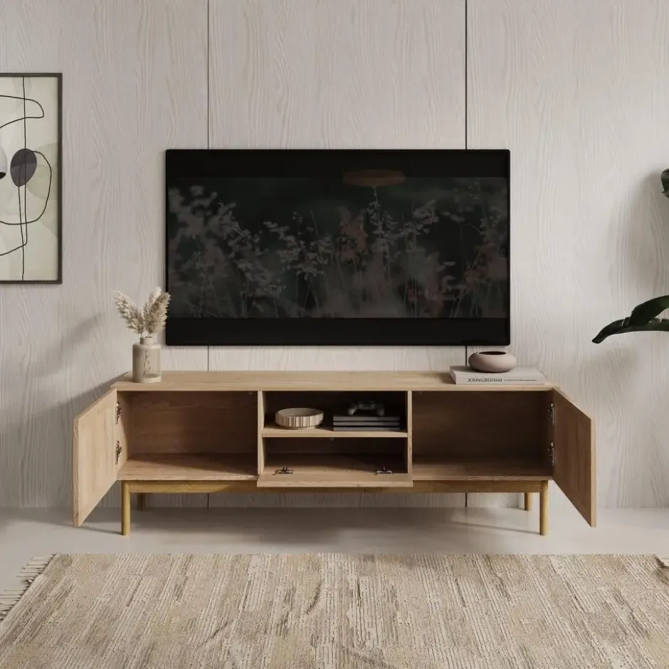 Meubella - TV-Meubel Storm - Eiken - 159 cm