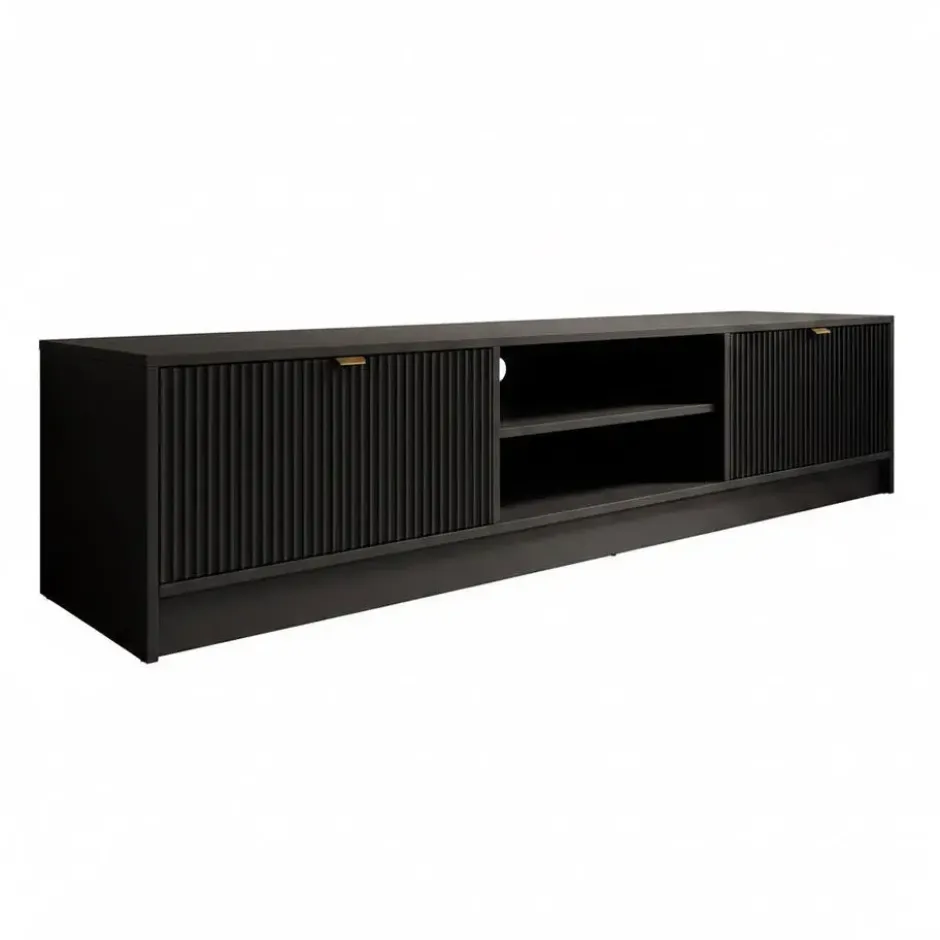 Meubella - TV-Meubel Tavares - Zwart - 180 cm