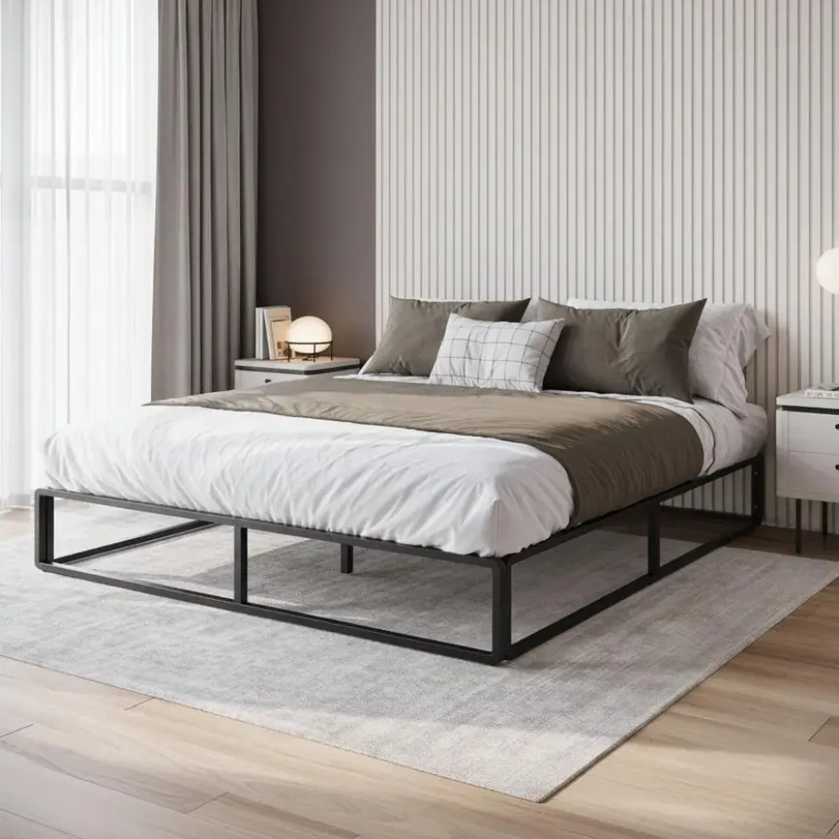 Meubella - Tweepersoonsbed Andrea - Zwart - 180x200 cm