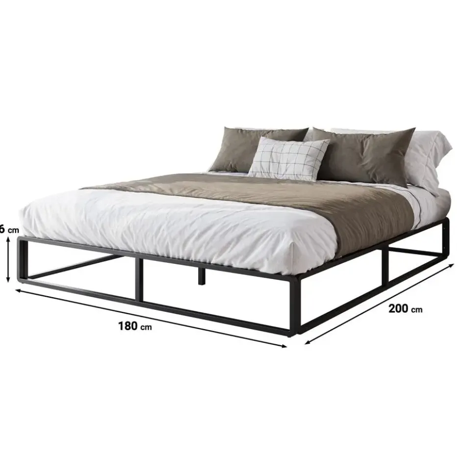 Meubella - Tweepersoonsbed Andrea - Zwart - 180x200 cm
