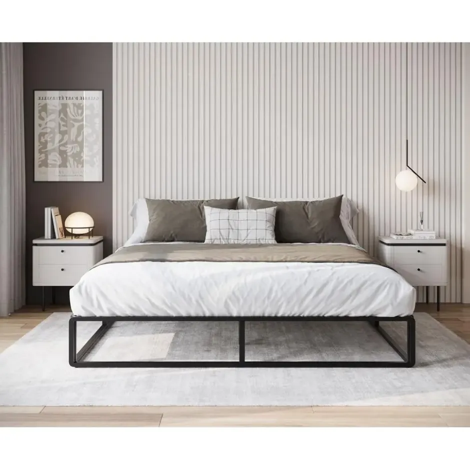 Meubella - Tweepersoonsbed Andrea - Zwart - 180x200 cm