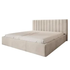 Meubella - Tweepersoonsbed Chief - Beige - Velvet - 200x200 cm