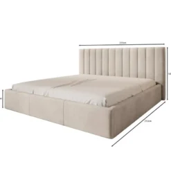 Meubella - Tweepersoonsbed Chief - Beige - Velvet - 200x200 cm
