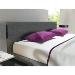 Meubella - Tweepersoonsbed George - Grijs - Stof - 160x200 cm