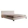 Meubella - Tweepersoonsbed George - Beige ribstof - 180x200 cm
