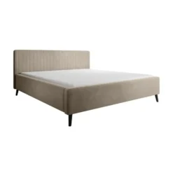 Meubella - Tweepersoonsbed Jackson - Beige - Velvet - 180x200 cm