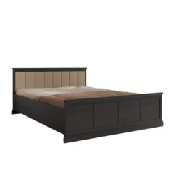 Meubella - Tweepersoonsbed Leroy - Zwart eiken - 160x200 cm