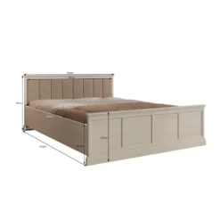 Meubella - Tweepersoonsbed Leroy - Zwart eiken - 160x200 cm