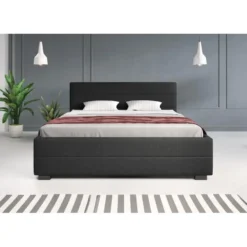 Meubella - Tweepersoonsbed Loox - Zwart - 160x200 cm