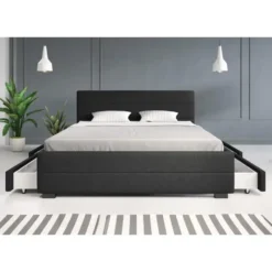 Meubella - Tweepersoonsbed Loox - Zwart - 160x200 cm