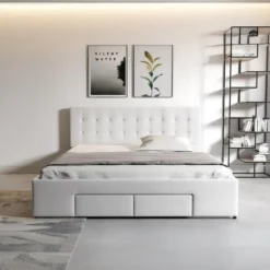 Meubella - Tweepersoonsbed Milo - Wit - 160x200 cm