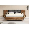 Meubella - Tweepersoonsbed Mulvey - Eiken - Antraciet - 160x200 cm