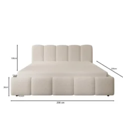Meubella - Tweepersoonsbed Nolena - Beige stof - 180x200 cm
