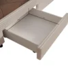 Meubella - Tweepersoonsbed Suente - Beige ribstof - 180x200 cm