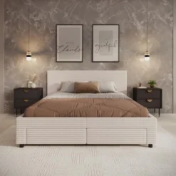 Meubella - Tweepersoonsbed Suente - Zwart - 160x200 cm
