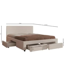 Meubella - Tweepersoonsbed Suente - Zwart - 160x200 cm