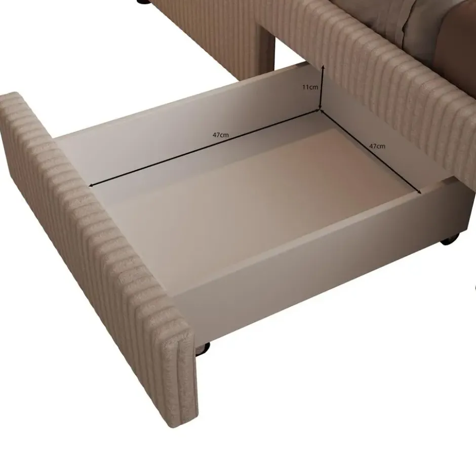 Meubella - Tweepersoonsbed Suente - Wit Teddystof - 140x200 cm