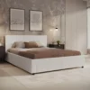Meubella - Tweepersoonsbed Suente - Wit Teddystof - 160x200 cm
