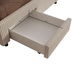 Meubella - Tweepersoonsbed Suente - Wit Teddystof - 160x200 cm