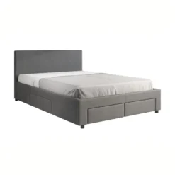 Meubella - Tweepersoonsbed Suente - Grijs - 140x200 cm