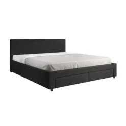 Meubella - Tweepersoonsbed Suente - Zwart - 180x200 cm