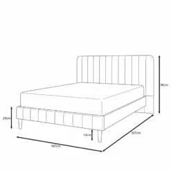 Meubella - Velamar - Tweepersoonsbed - Velvet beige - 140x200 cm