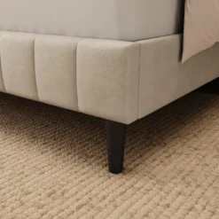 Meubella - Velamar - Tweepersoonsbed - Velvet beige - 140x200 cm