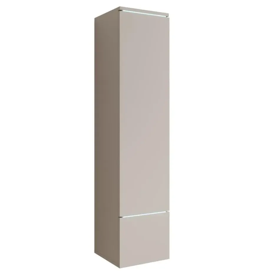 Meubella - Verity - Vitrinekast met LED - Beige - 30x33x130 cm