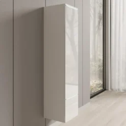 Meubella - Verity - Vitrinekast met LED - Wit - 30x33x130 cm
