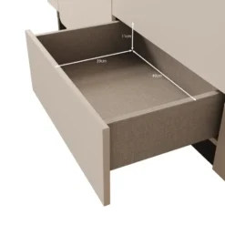 Meubella - Vexon - Dressoir met lades - Beige/Zwart - 205x45x78 cm