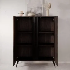 Meubella - Victoria - Dressoir - Donker eiken - 113x38x134 cm