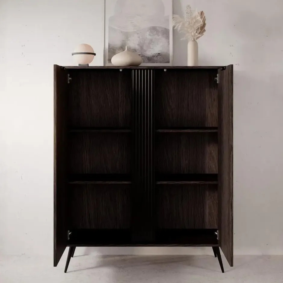 Meubella - Victoria - Dressoir - Donker eiken - 113x38x134 cm