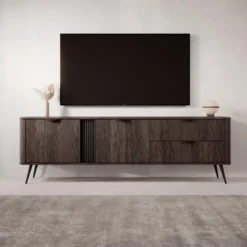 Meubella - Victoria - TV-Meubel - Donker eiken - 195 cm