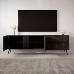 Meubella - Victoria - TV-Meubel - Donker eiken - 195 cm