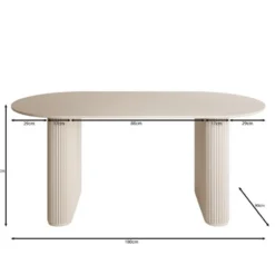Meubella - Viento - Eetkamertafel - Wit - 180x90x76 cm