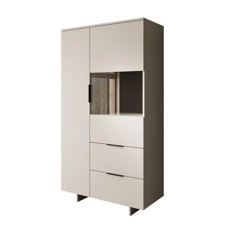 Meubella - Vitrinekast Ankara - Beige - 90 cm