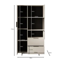 Meubella - Vitrinekast Ankara - Beige - 90 cm