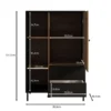 Meubella - Vitrinekast Charles 1 - Zwart eiken - 87 cm