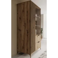 Meubella - Vitrinekast Evy - Eiken - 100 cm