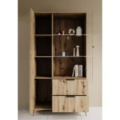 Meubella - Vitrinekast Evy - Eiken - 100 cm