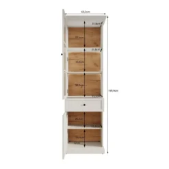 Meubella - Vitrinekast Leroy - Zwart eiken - 63 cm