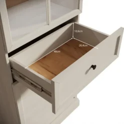 Meubella - Vitrinekast Leroy - Zwart eiken - 63 cm