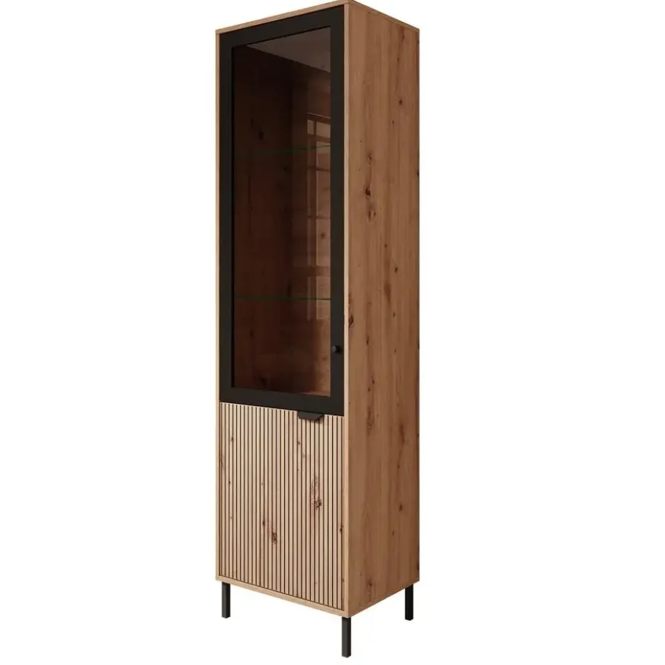 Meubella - Vitrinekast Malaika - Eiken - 55 cm