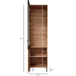 Meubella - Vitrinekast Malaika - Eiken - 55 cm