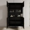 Meubella - Vitrinekast Monor - Zwart eiken - 107 cm