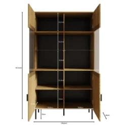 Meubella - Vitrinekast Monor - Zwart eiken - 107 cm