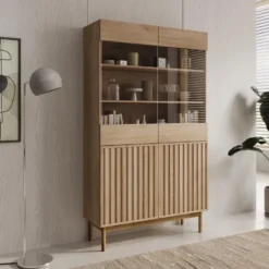Meubella - Vitrinekast Storm - Eiken - 106 cm